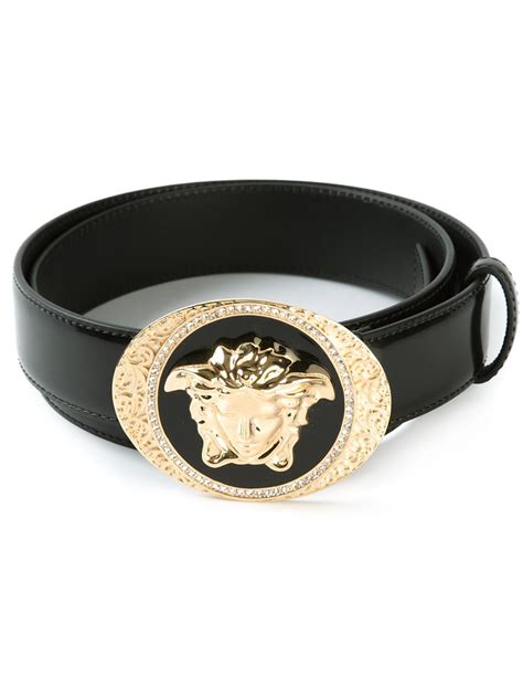 versace leather multicolor medusa-buckle belt black men's 32in 80cm|Versace Medusa Buckle Leather Belt on SALE .